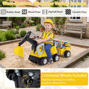 Toddler Ride-On Tractor with Digger and Trailer – Yellow