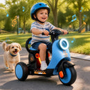 6V Kids Three-Wheel Motorcycle with Light-Up Deck – Blue