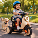 6V Kids Three-Wheel Motorcycle with Light-Up Deck – Khaki