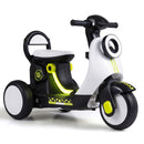 6V Kids Three-Wheel Motorcycle with Light-Up Deck – White