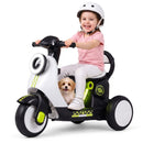 6V Kids Three-Wheel Motorcycle with Light-Up Deck – White
