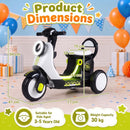 6V Kids Three-Wheel Motorcycle with Light-Up Deck – White