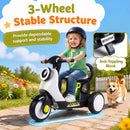 6V Kids Three-Wheel Motorcycle with Light-Up Deck – White