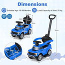 Ford Licensed 3-in-1 Toddler Push Car with Lights – Blue