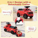 Ford Licensed Kids Push Truck with Detachable Trailer – Red