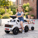 Ford Licensed Kids Push Truck with Detachable Trailer – White