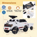 Ford Licensed Kids Push Truck with Detachable Trailer – White