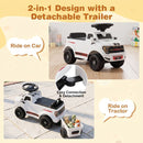 Ford Licensed Kids Push Truck with Detachable Trailer – White