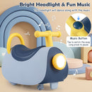Toddler Push Car with Headlight and Music – Blue