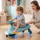 Kids Wiggle Car with Light-Up Wheels and Music – Blue