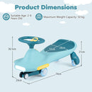 Kids Wiggle Car with Light-Up Wheels and Music – Blue