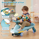Kids Wiggle Car with Light-Up Wheels and Music – Blue