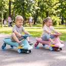 Kids Wiggle Car with Light-Up Wheels and Music – Pink