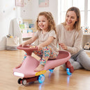 Kids Wiggle Car with Light-Up Wheels and Music – Pink