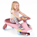 Kids Wiggle Car with Light-Up Wheels and Music – Pink