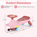 Kids Wiggle Car with Light-Up Wheels and Music – Pink