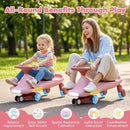 Kids Wiggle Car with Light-Up Wheels and Music – Pink