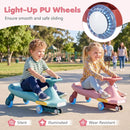 Kids Wiggle Car with Light-Up Wheels and Music – Pink
