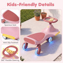 Kids Wiggle Car with Light-Up Wheels and Music – Pink