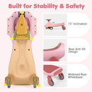 Kids Wiggle Car with Light-Up Wheels and Music – Pink