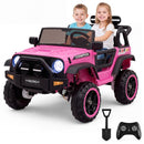 24V Two-Seater Kids Ride-On Truck with Remote Control – Pink