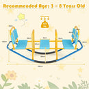 Three-Seat Kids Metal Rocking Seesaw – Blue