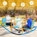 Three-Seat Kids Metal Rocking Seesaw – Blue