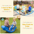 Three-Seat Kids Metal Rocking Seesaw – Blue