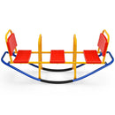 Three-Seat Kids Metal Rocking Seesaw – Red