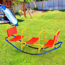 Three-Seat Kids Metal Rocking Seesaw – Red