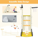 Kids Slide Playset with Basketball Hoop and Ring Toss – Yellow