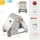 Triangle Climber with Play Tent and Drawing Board – Grey & White