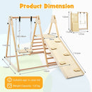Wooden Jungle Gym with Swing and Resting Platform – Beige