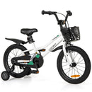 Kids Bike with Basket, Handbrake and Coaster Brake – 16 inches / White