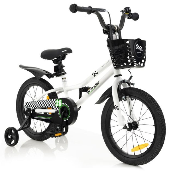 Kids Bike with Basket, Handbrake and Coaster Brake