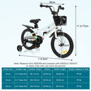 Kids Bike with Basket, Handbrake and Coaster Brake – 16 inches / Black & White