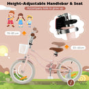 Kids First Bike with Basket and Training Wheels – TS10086PI-16