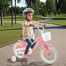 Kids First Bike with Basket and Training Wheels – TS10086RE-14