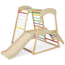 Wooden Indoor Jungle Gym with Extended Slide – Colourful