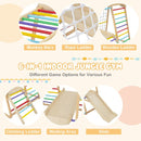 Wooden Indoor Jungle Gym with Extended Slide – Colourful