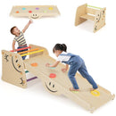Wooden Climbing Step Stool with Seesaw Ramp – Multicolour