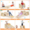 Wooden Climbing Step Stool with Seesaw Ramp – Multicolour