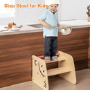 Wooden Climbing Step Stool with Seesaw Ramp – Multicolour