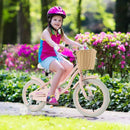 Pink Kids Bike with Woven Basket and Training Wheels – Pink / 16 inches