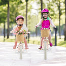 Pink Kids Bike with Woven Basket and Training Wheels – Pink / 16 inches