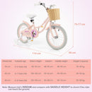 Pink Kids Bike with Woven Basket and Training Wheels – Pink / 16 inches