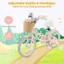 Pink Kids Bike with Woven Basket and Training Wheels – Pink / 16 inches