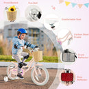 Pink Kids Bike with Woven Basket and Training Wheels – Pink / 16 inches