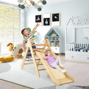 Wooden Triangle Climber with Slide Ramp – Natural
