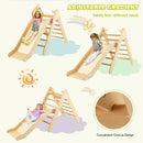 Wooden Triangle Climber with Slide Ramp – Natural